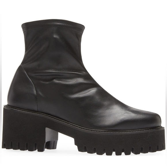 Frame Le Croyden Faux Leather Pull on Lug Sole Boot Blqck - Picture 4 of 14